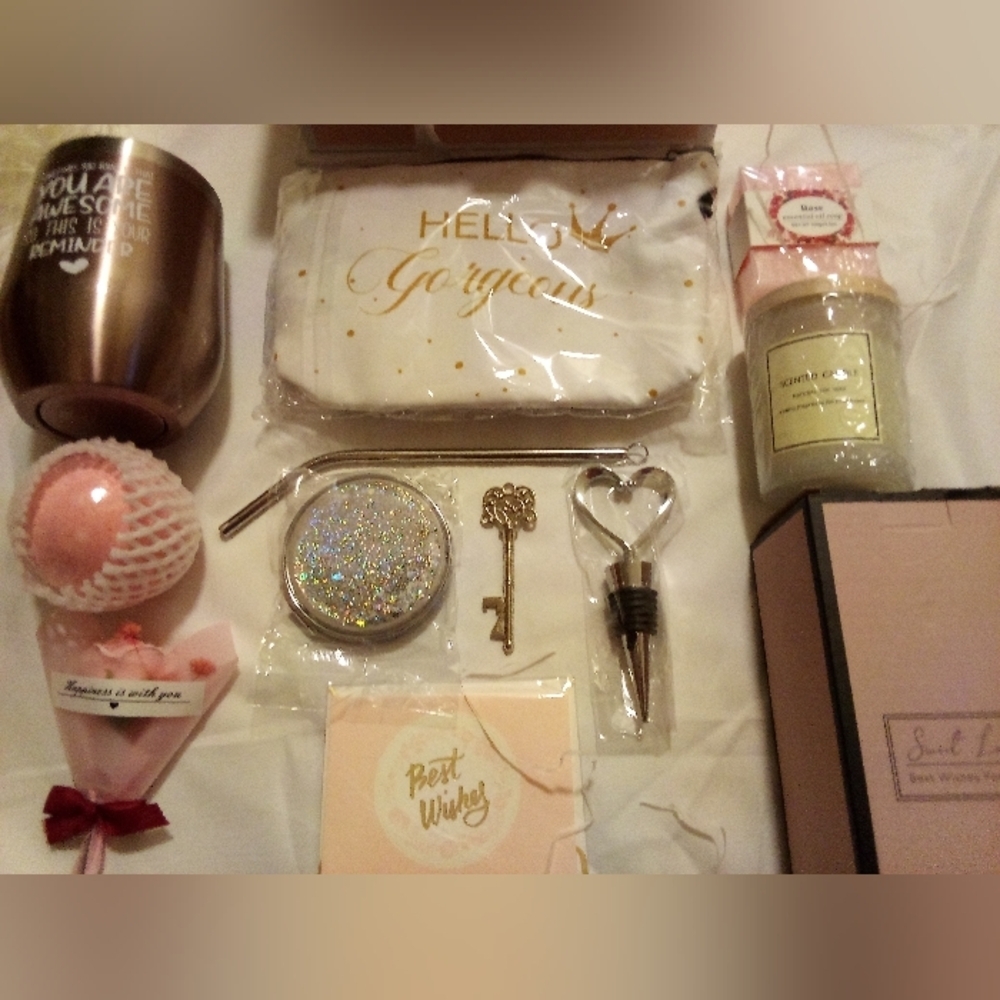 Specially - Box Of Best Wishes Set Includes Rose Steel Mug, Travel Bag Candle...